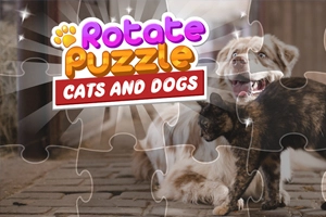 Drehpuzzle - Katzen und Hunde